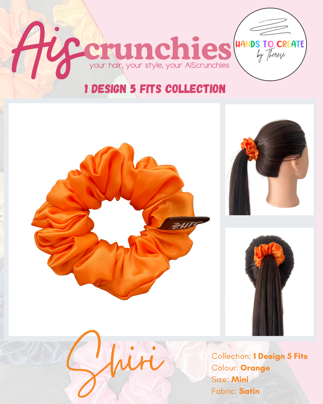 AiScrunchies, 1Design 5Fits Collection - 2XL, XL, REGULAR, MINI, 2XS