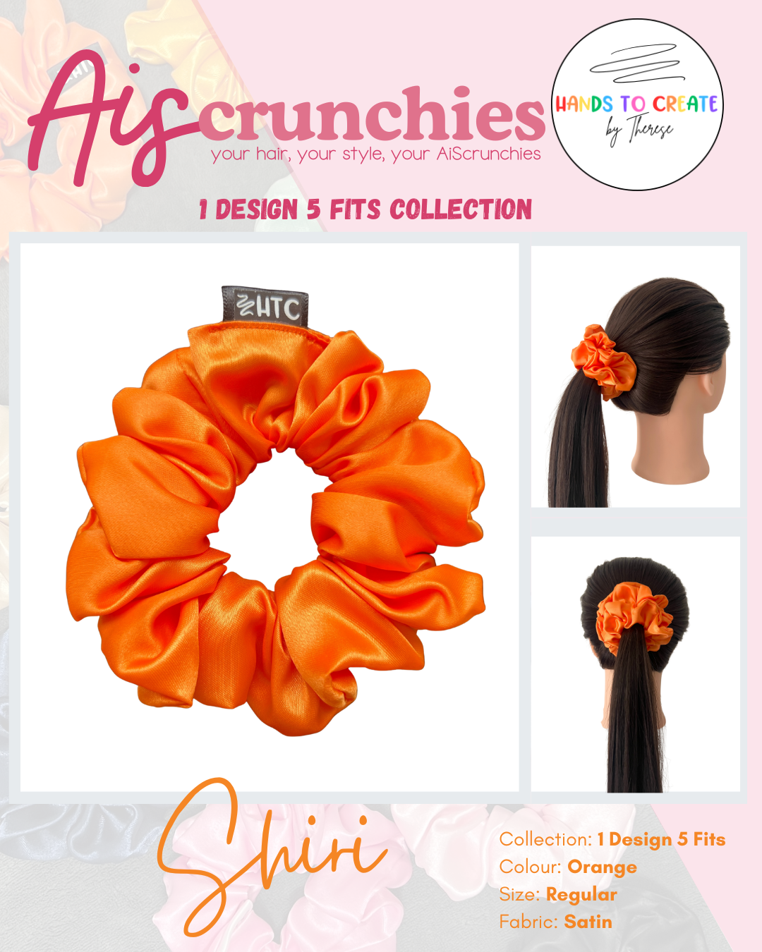 AiScrunchies, 1Design 5Fits Collection - 2XL, XL, REGULAR, MINI, 2XS