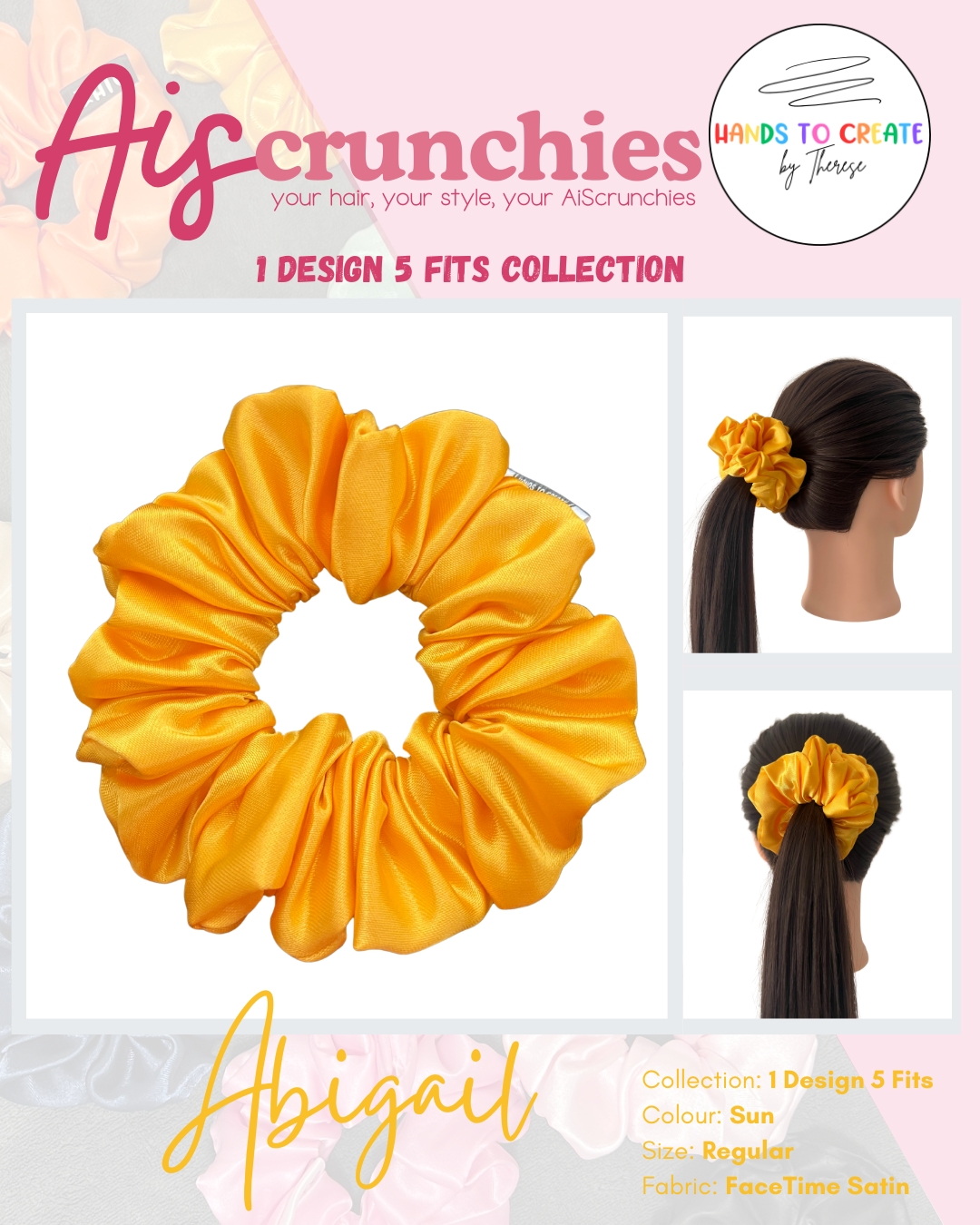 AiScrunchies, 1Design 5Fits Collection - 2XL, XL, REGULAR, MINI, 2XS