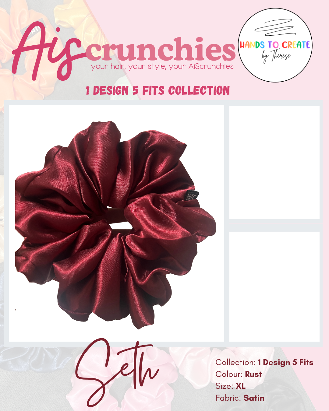 AiScrunchies, 1Design 5Fits Collection - 2XL, XL, REGULAR, MINI, 2XS
