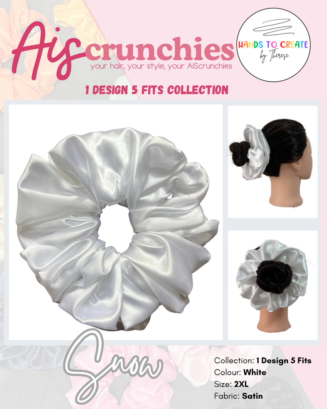 AiScrunchies, 1Design 5Fits Collection - 2XL, XL, REGULAR, MINI, 2XS