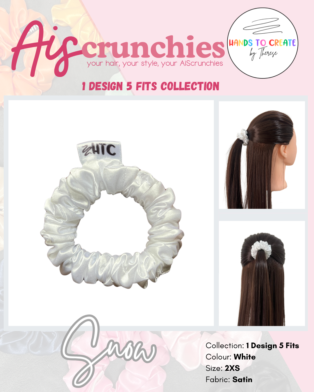 AiScrunchies, 1Design 5Fits Collection - 2XL, XL, REGULAR, MINI, 2XS