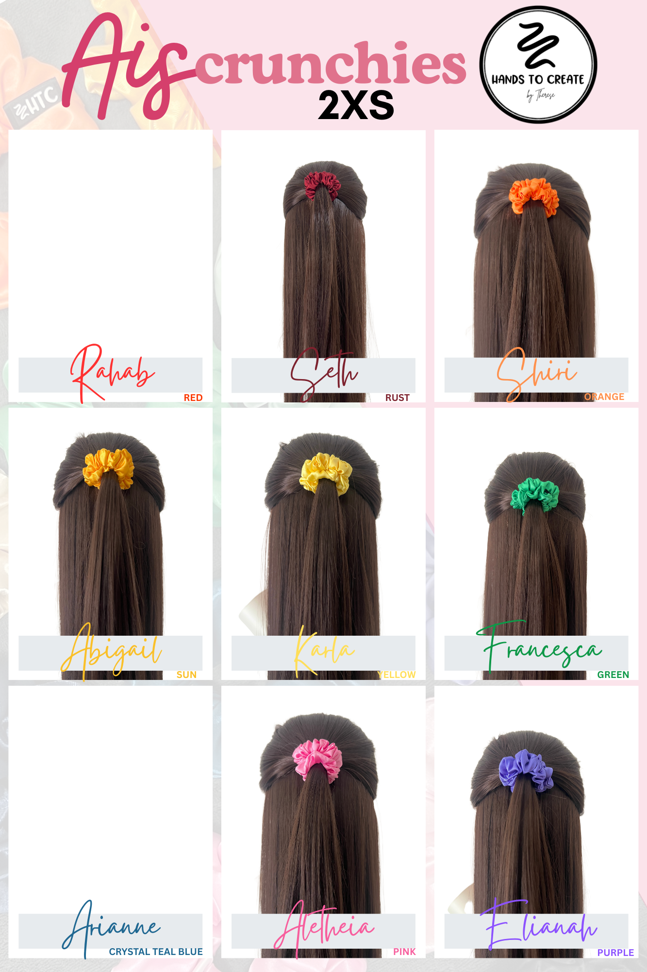 AiScrunchies, 1Design 5Fits Collection - 2XL, XL, REGULAR, MINI, 2XS