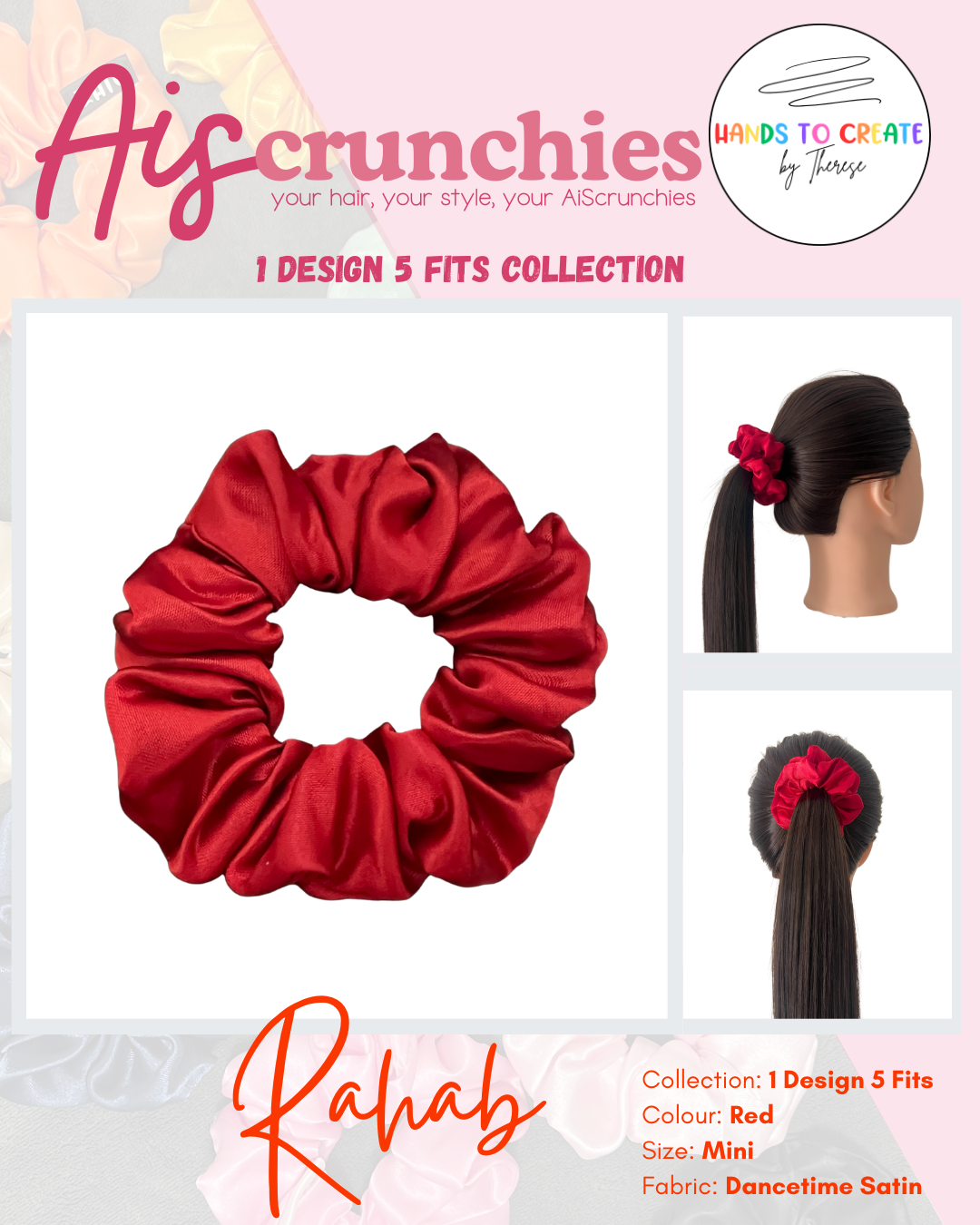 AiScrunchies, 1Design 5Fits Collection - 2XL, XL, REGULAR, MINI, 2XS