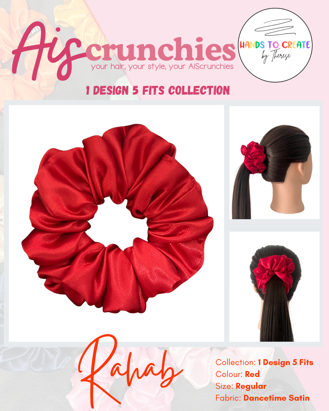 AiScrunchies, 1Design 5Fits Collection - 2XL, XL, REGULAR, MINI, 2XS