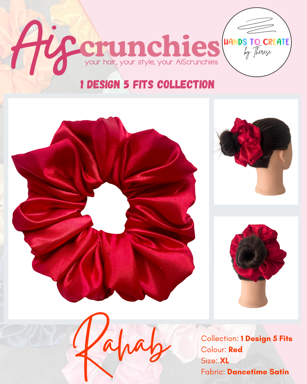 AiScrunchies, 1Design 5Fits Collection - 2XL, XL, REGULAR, MINI, 2XS