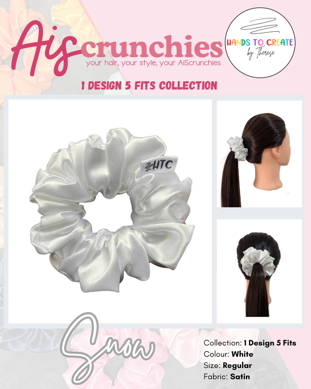 AiScrunchies, 1Design 5Fits Collection - 2XL, XL, REGULAR, MINI, 2XS