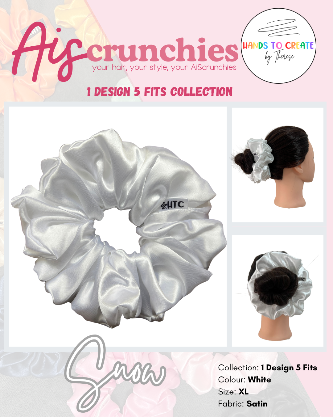 AiScrunchies, 1Design 5Fits Collection - 2XL, XL, REGULAR, MINI, 2XS