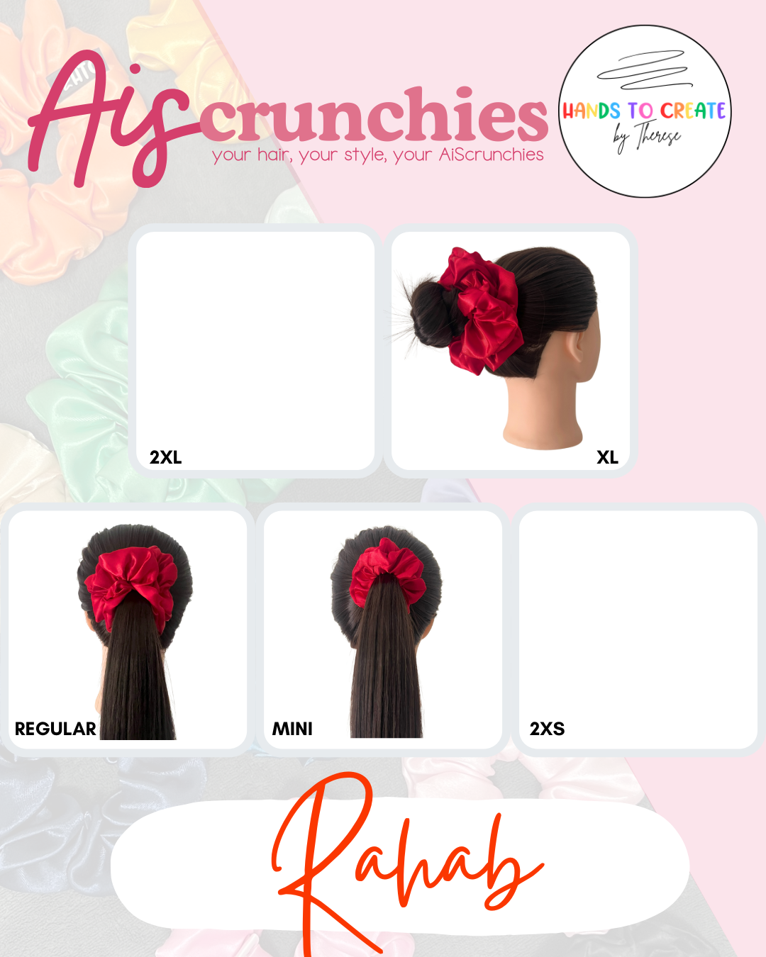 AiScrunchies, 1Design 5Fits Collection - 2XL, XL, REGULAR, MINI, 2XS