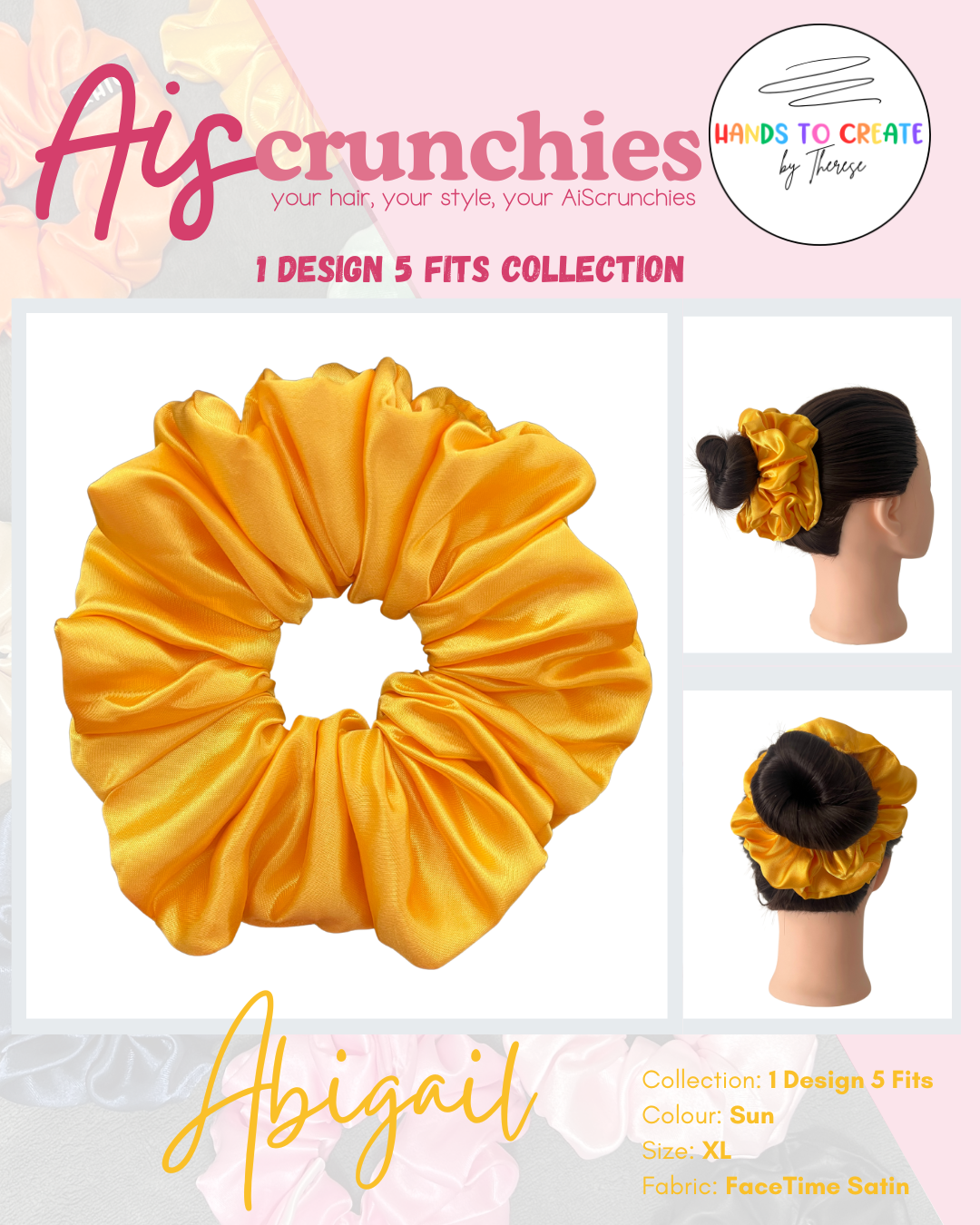 AiScrunchies, 1Design 5Fits Collection - 2XL, XL, REGULAR, MINI, 2XS