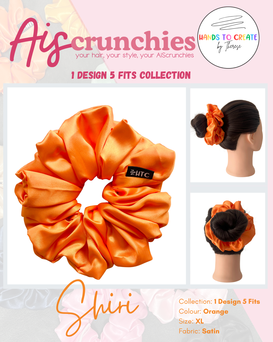 AiScrunchies, 1Design 5Fits Collection - 2XL, XL, REGULAR, MINI, 2XS