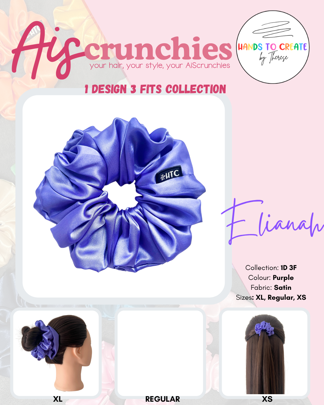 AiScrunchies, 1Design 3Fits Collection - XS, Regular, XL