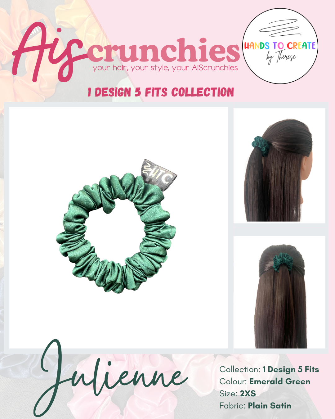 AiScrunchies, 1Design 5Fits Collection - 2XL, XL, REGULAR, MINI, 2XS