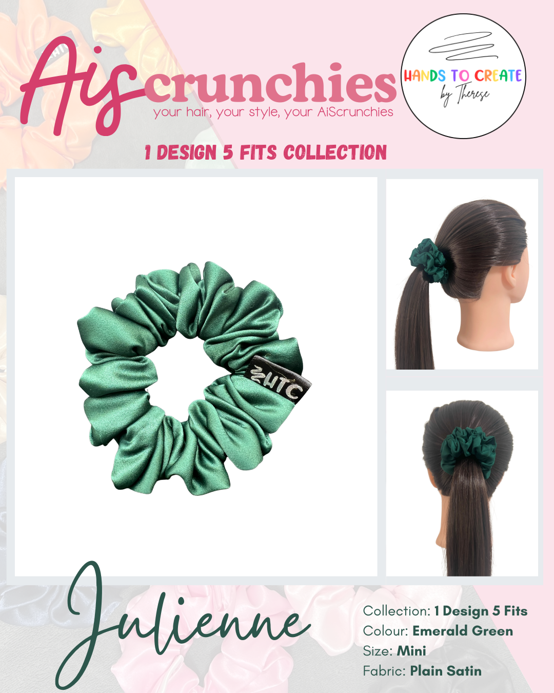 AiScrunchies, 1Design 5Fits Collection - 2XL, XL, REGULAR, MINI, 2XS