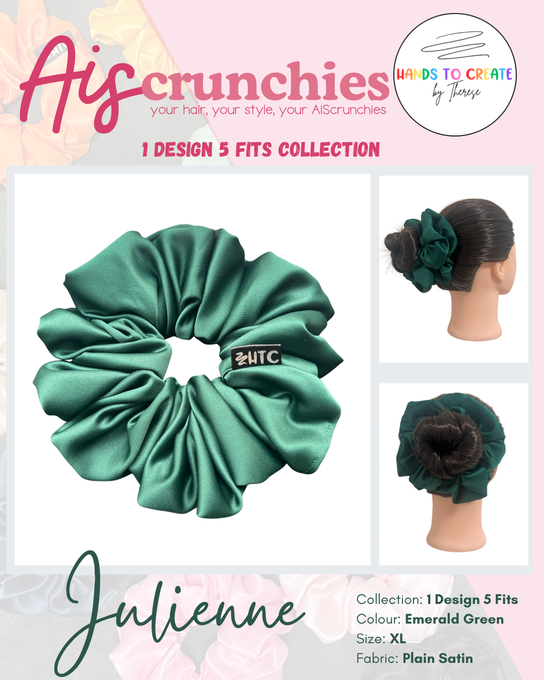 AiScrunchies, 1Design 5Fits Collection - 2XL, XL, REGULAR, MINI, 2XS