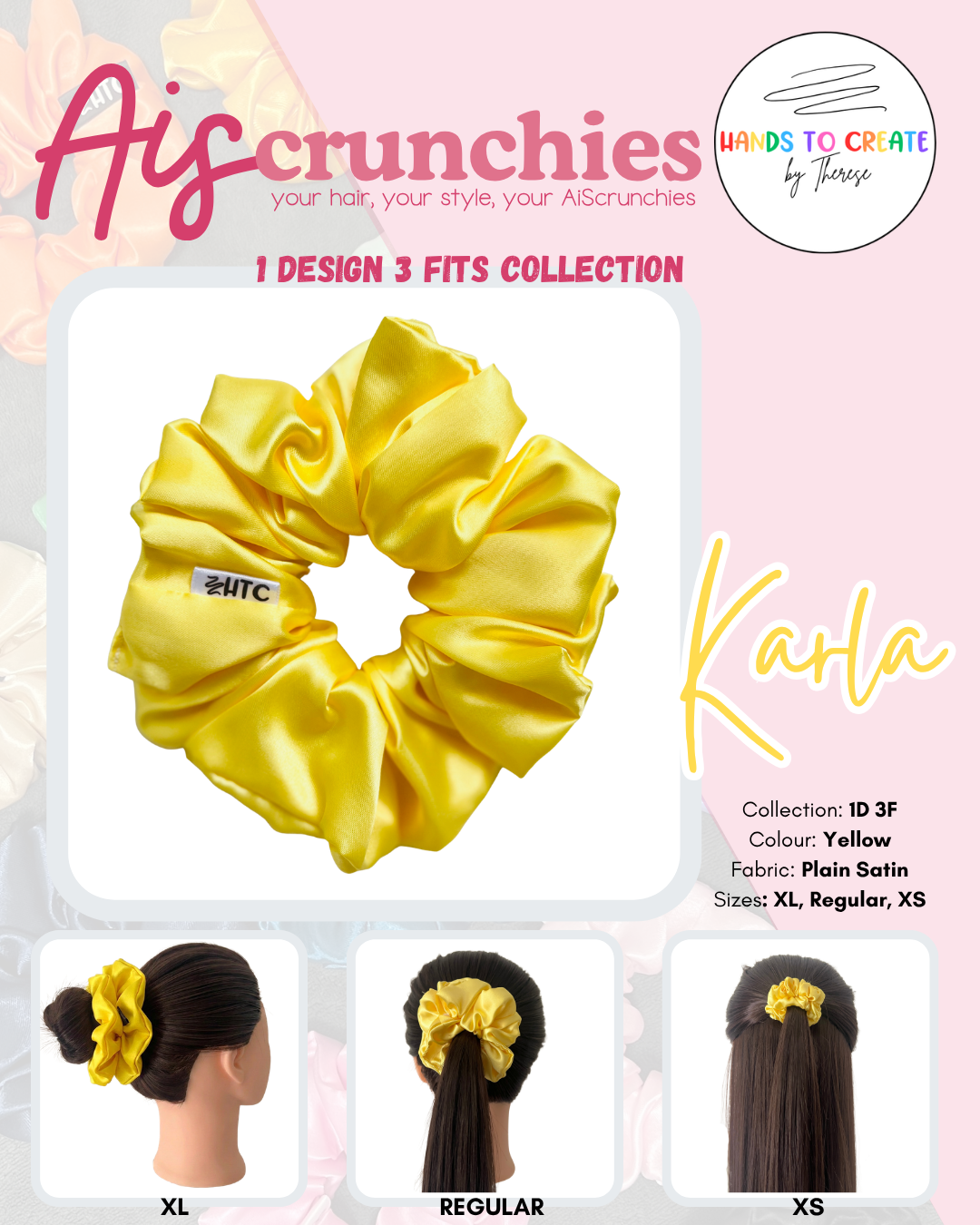 AiScrunchies, 1Design 3Fits Collection - XS, Regular, XL