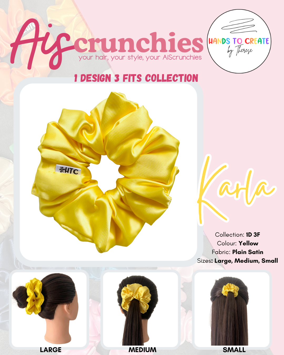 AiScrunchies, 1Design 3Fits Collection - Small, Medium, Large