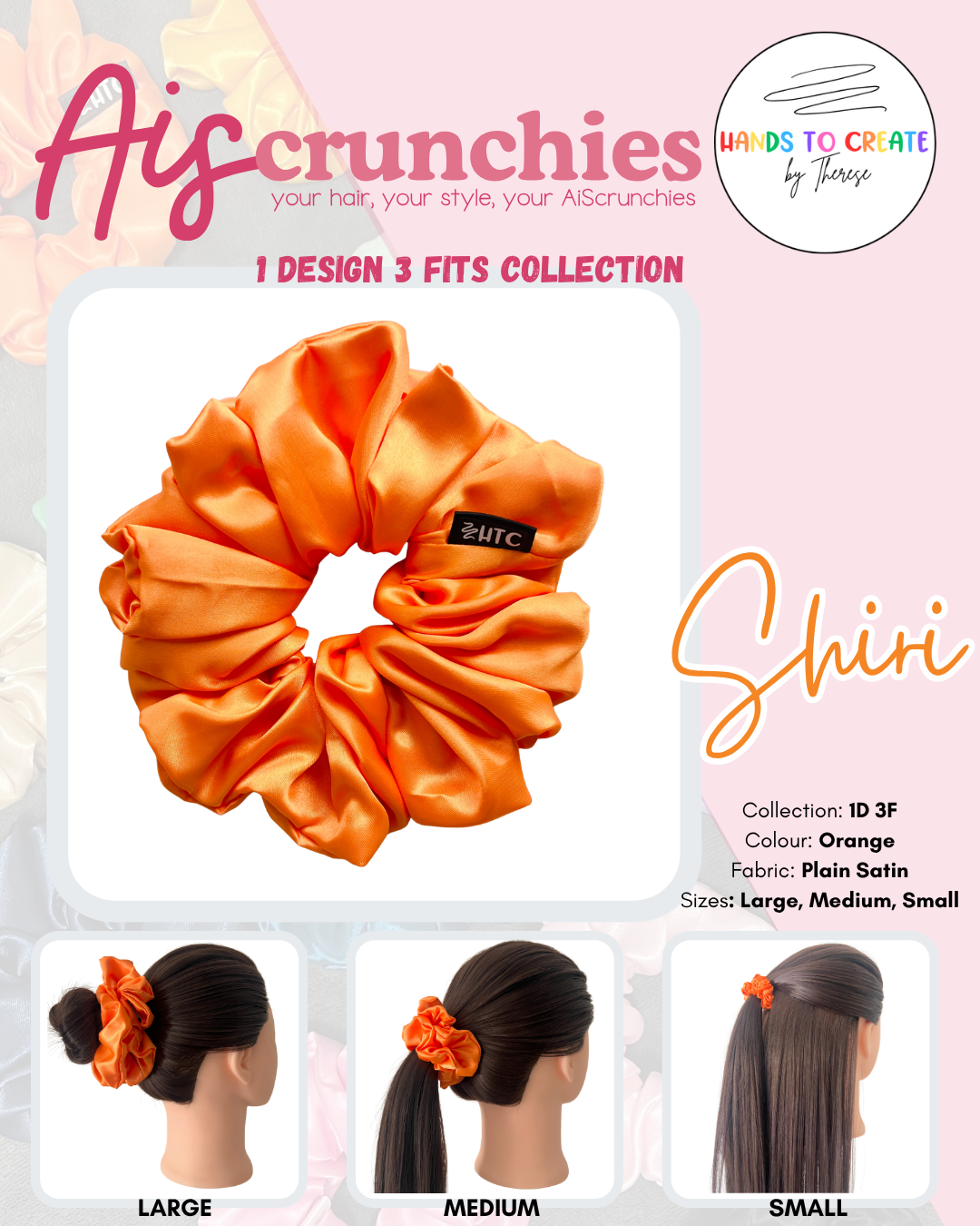AiScrunchies, 1Design 3Fits Collection - Small, Medium, Large